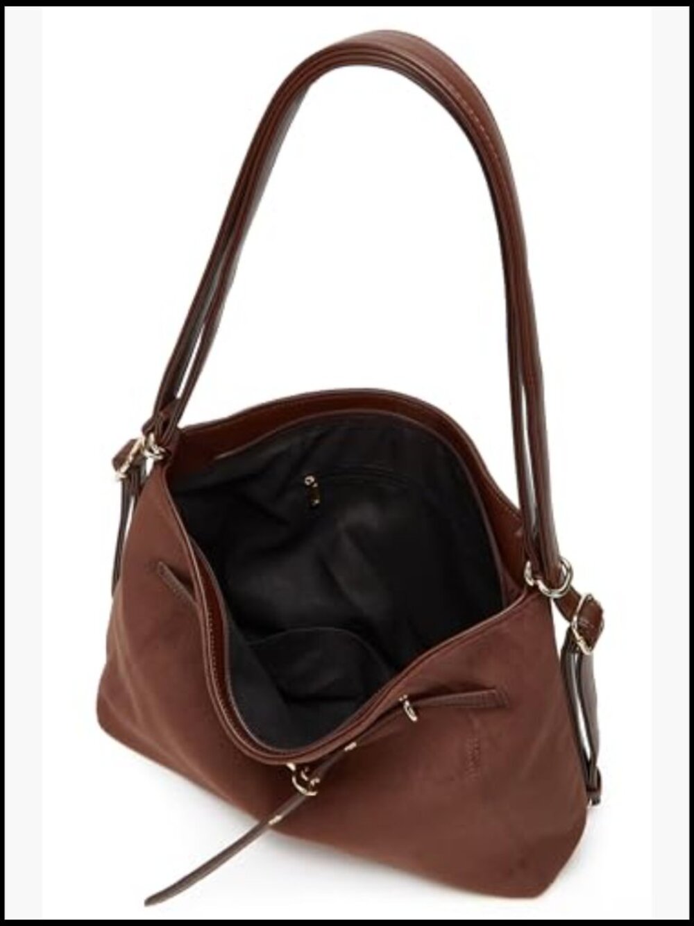 Faux Suede Crossbody Tote Hobo Purse Large Satchel Shoulder Bag Casual Chic - Picture 4 of 7